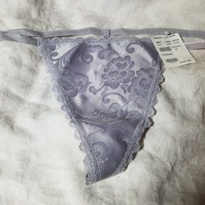 NWT Frederick's of Hollywood Silver Jacquard G-String (see measurement in desc.)